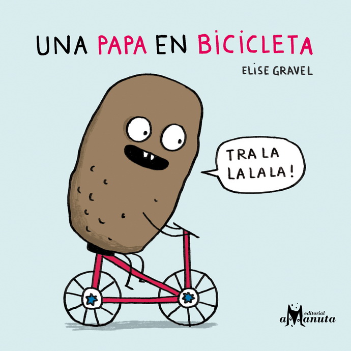 Una papa en bicicleta